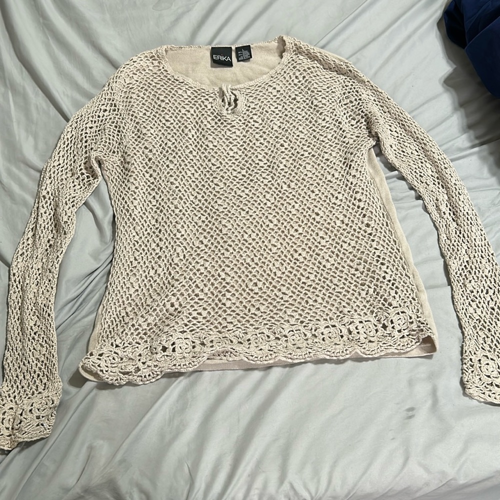 Long sleeve Erika brand tan shirt